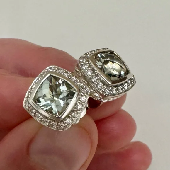 Flawless Authentic Vintage DY Albion Prasiolite Earrings - Picture 5 of 5